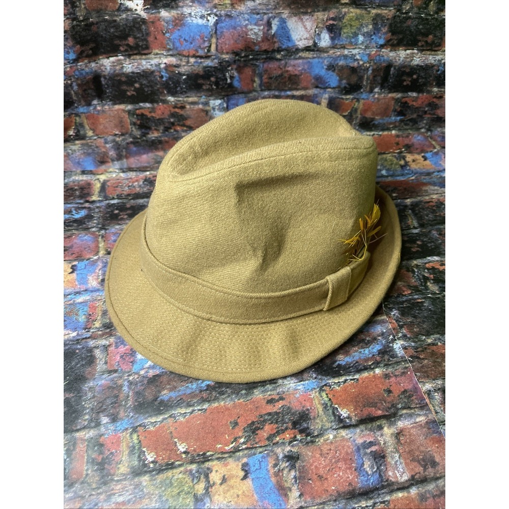 Dobbs Fifth Avenue Fedora Hat Tan Size 7 1/8 Great Condition